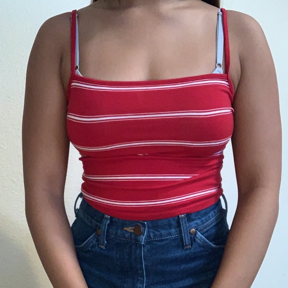 Brandy Melville Red Striped Faye Tank - Picture 2 of 3